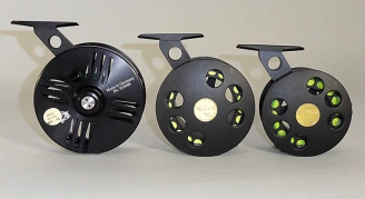 Three modified fly reels Three modified fly reels