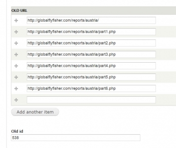 Old URLs field Old URLs field